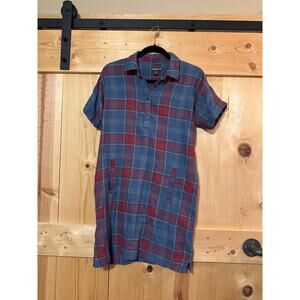 Toad&Co Plaiditude Short Sleeve Shirt Dress Women’s Size S